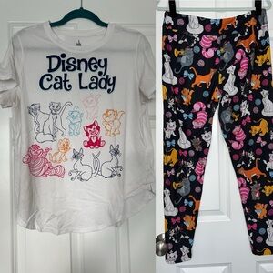 Disney Parks I’m a cat lady matching t-shirt and leggings set. L & XL